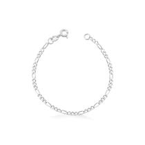 Pulseira Infantil 3x1 2,5mm Masculina Prata 925