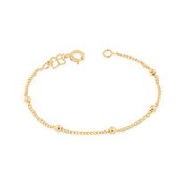 Pulseira infantil banhada a ouro 18k com bolas Cód. 5501041400 TAM 14
