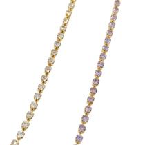 Pulseira Infantil Banhada a Ouro Com Pedras de Strass Bijou Art Pulseira Infantil Banhada a Ouro Com Pedras de Strass Bijou Art