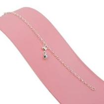 Pulseira Infantil Banhada a Prata Com Olho Grego e Coração Bijou Art Pulseira Infantil Banhada a Prata Com Olho Grego e Coração Bijou Art