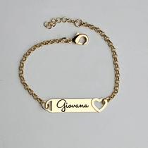 Pulseira Infantil Banhada em Ouro 18k Hipoalergênica Pronta Entrega - Nome GIOVANA