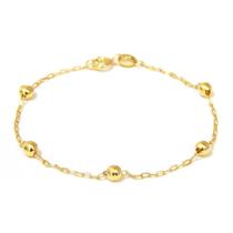 Pulseira Infantil Bebê Em Ouro 18k Bola Bolinha 3mm