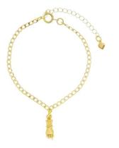 Pulseira Infantil Bebê Figa Figuinha Folheada Ouro18k