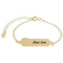 Pulseira Infantil Bola Personalizada a Laser Banhado a ouro