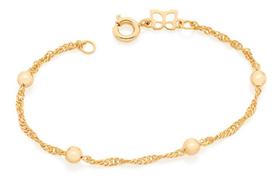 Pulseira Infantil Bolas Ocas Med 14 Cm Rommanel 551392