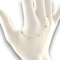 Pulseira Infantil Bolinhas 3 Mm Ouro 18k 750 14 Cm Garantia Pulseira Infantil Bolinhas 3 Mm Ouro 18k 750 14 Cm Garantia