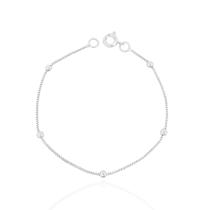 Pulseira Infantil Bolinhas Banhada a Prata Pulseira Infantil Bolinhas Banhada a Prata