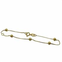 Pulseira Infantil Bolinhas Em Ouro 18k