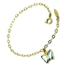 Pulseira Infantil Borboleta Cristal Colorido Banho Ouro 18k 447