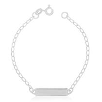 Pulseira Infantil Chapinha Bordas Prata 925 Pulseira Infantil Chapinha Bordas Prata 925