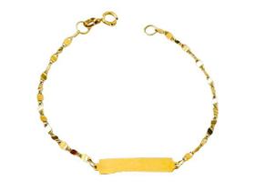 Pulseira Infantil Chapinha Ouro 18K - 0.99