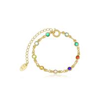 Pulseira Infantil Colorida Banhada A Ouro 18K