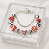 Pulseira Infantil com Berloques Rosa da Mini Disney