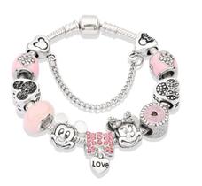 Pulseira Infantil com Berloques Rosa da Minie