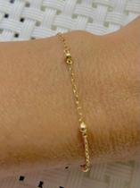 Pulseira Infantil Com Bolinhas Em Ouro 18k