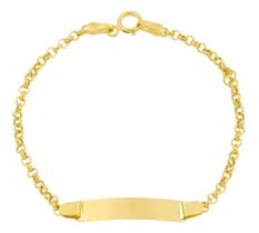 Pulseira Infantil Com Chapinha Ouro 18k Unissex