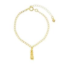 Pulseira Infantil Com Pingente De Figa Folheado A Ouro