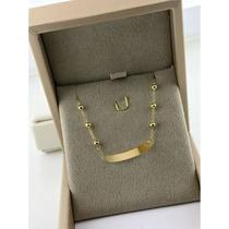 Pulseira Infantil com Plaquinha em Ouro 18K 750 13cm Pulseira Infantil com Plaquinha em Ouro 18K 750 13cm