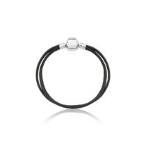 Pulseira Infantil Cordão Preto com Revestimento Prata Pulseira Infantil Cordão Preto com Revestimento Prata