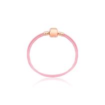 Pulseira Infantil Cordão Rosa Revestida em Ouro Rosê Pulseira Infantil Cordão Rosa Revestida em Ouro Rosê