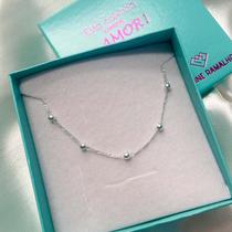 Pulseira Infantil correnitnha 3x1 esferas 3,5mm Prata 925 Pulseira Infantil correnitnha 3x1 esferas 3,5mm Prata 925