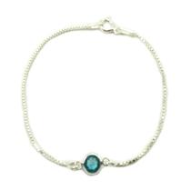 Pulseira Infantil Criança Pedra Zirconia Prata Legitima 925