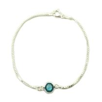 Pulseira Infantil Criança Pedra Zirconia Prata Legitima 925