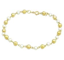 Pulseira Infantil de Ouro 18K Bola com Pérola