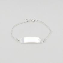 Pulseira Infantil de Prata 925 com Plaquinha e Coroa - 15cm