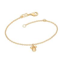 Pulseira Infantil Disney Pingente Mickey Rommanel Banhado Ouro Med16 Cm