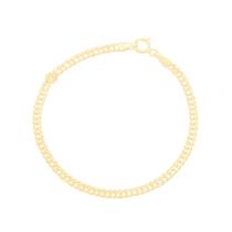 Pulseira Infantil Elos Português com Figa em Ouro 18K - AU11742 Pulseira Infantil Elos Português com Figa em Ouro 18K - AU11742