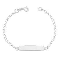Pulseira Infantil em Prata 925 com placa coração vazado, antialérgica e delicada