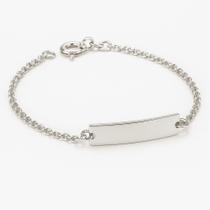 Pulseira Infantil em Prata de Lei com Placa de 2 cm e 14,5 cm Pulseira Infantil em Prata de Lei com Placa de 2 cm e 14,5 cm