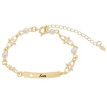 Pulseira Infantil Estrela Perola Personalizada a Laser Banho