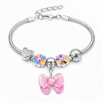 Pulseira Infantil Feminina Berloques Coloridos Brilho Luxo Diversos