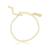 Pulseira infantil figa banhada ouro 18k RN menino menina bebê