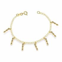 Pulseira Infantil Figa Folheada A Ouro 18k Pulseira Infantil Figa Folheada A Ouro 18k