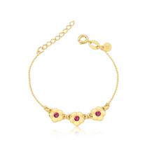 Pulseira Infantil Florzinhas Revestida em Ouro Pulseira Infantil Florzinhas Revestida em Ouro
