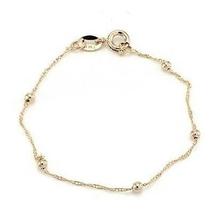 Pulseira Infantil Folheada A Ouro 18k Semi Joia Com Bolinhas