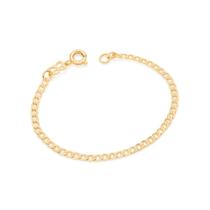 Pulseira infantil folheada a ouro mede 14 cm unissex 551717 rommanel