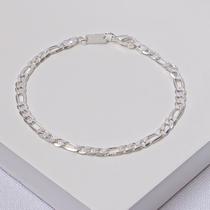 Pulseira Infantil Folheada a Prata Elos 3x1