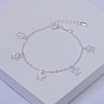 Pulseira Infantil Folheada a Prata Pingente Borboleta