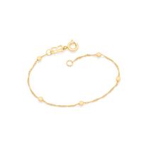Pulseira Infantil Formada Com Bolas 14 Cm Rommanel 551202 Cor:Dourado
