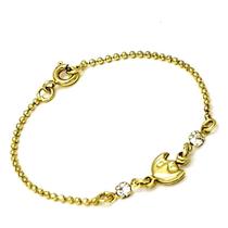 Pulseira Infantil Lua E Cristal Banho De Ouro 18k 1215