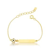 Pulseira infantil masculina plaquinha e bola