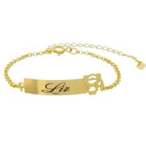 Pulseira Infantil Menina Elo Português Personalizada a Laser Pulseira Infantil Menina Elo Português Personalizada a Laser