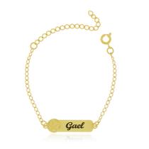 Pulseira Infantil Menino Bola Personalizada Banhada A Ouro