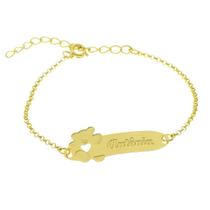 Pulseira Infantil Nome Antônia Banhada Ouro 18K - 1080279