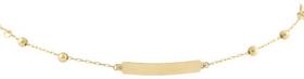 Pulseira Infantil Nome Ouro 18k 750 Bolinhas 3 Mm 13 Cm Pulseira Infantil Nome Ouro 18k 750 Bolinhas 3 Mm 13 Cm