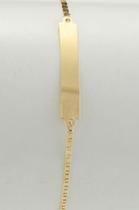 Pulseira Infantil Nome Ouro 18k 750 Piastrine 13 Cm